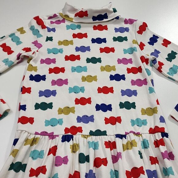 Girls Candy Wrapper Colorful Cotton Turtleneck Hanna Andersson Dress Size 6-7 - Picture 4 of 7